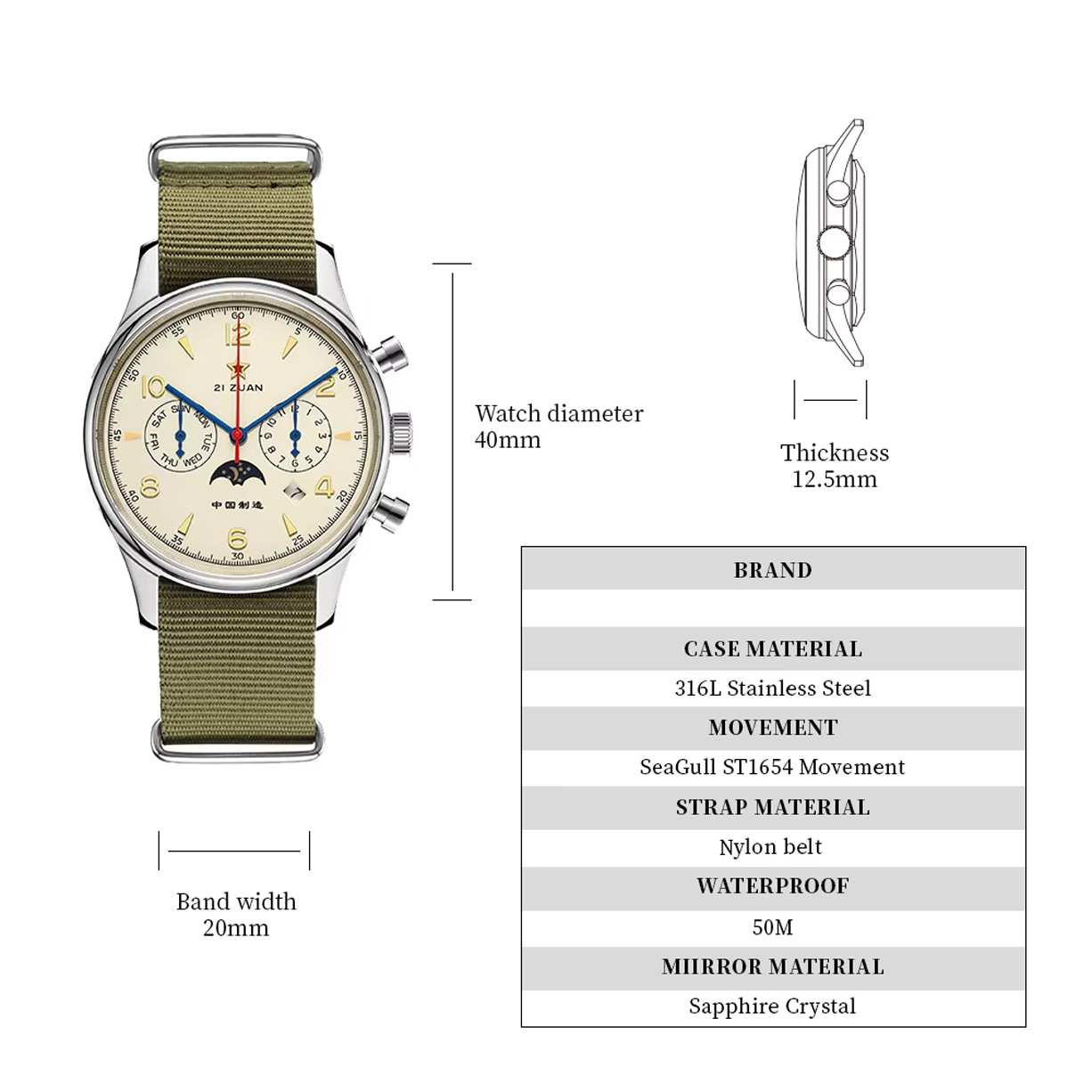 K1963D Mechanical Wristwatch