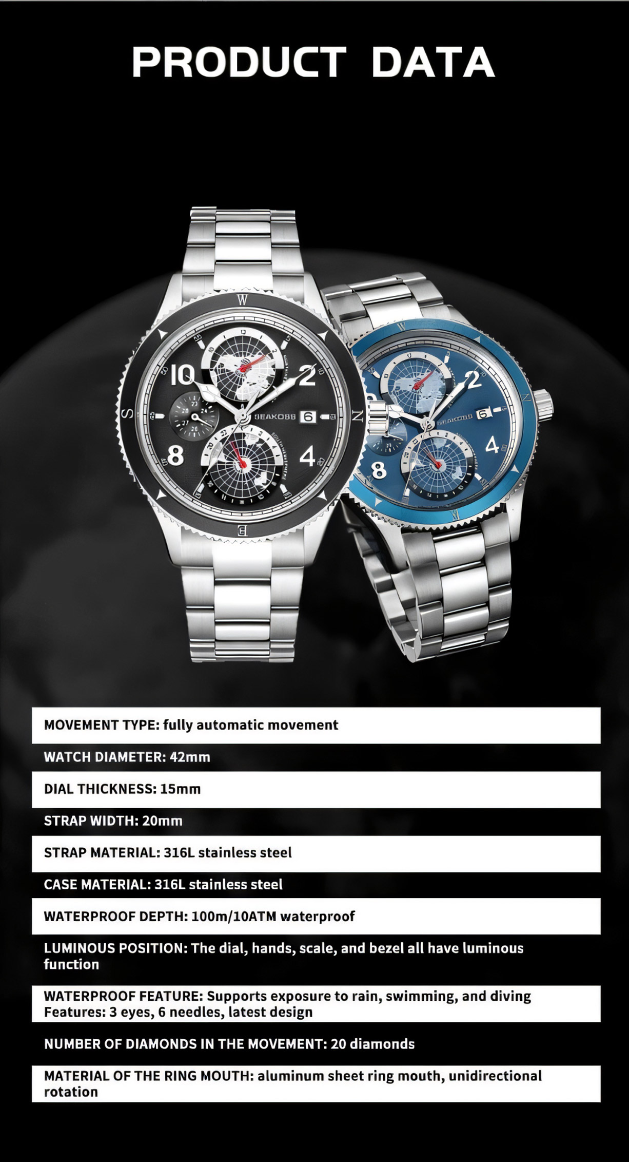 K1963C Mechanical Wristwatch