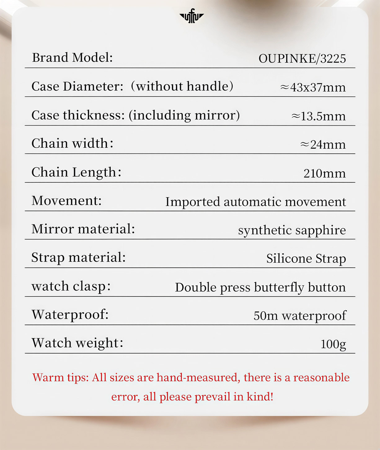 K3225 Mechanical Wristwatch