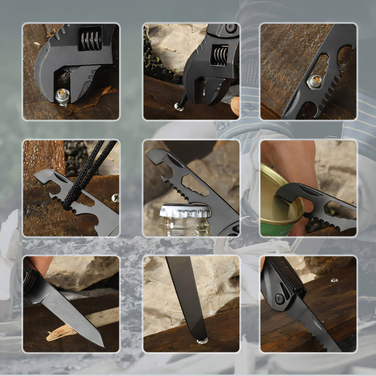 Hanboost 12 In 1 Multitool Wrench EDC Gadget for Outdoor Camping