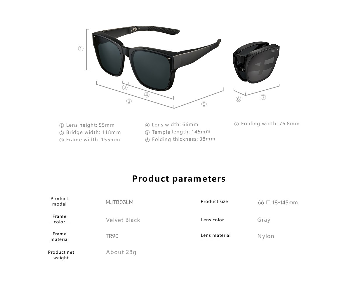 Folding polarized sunglasses