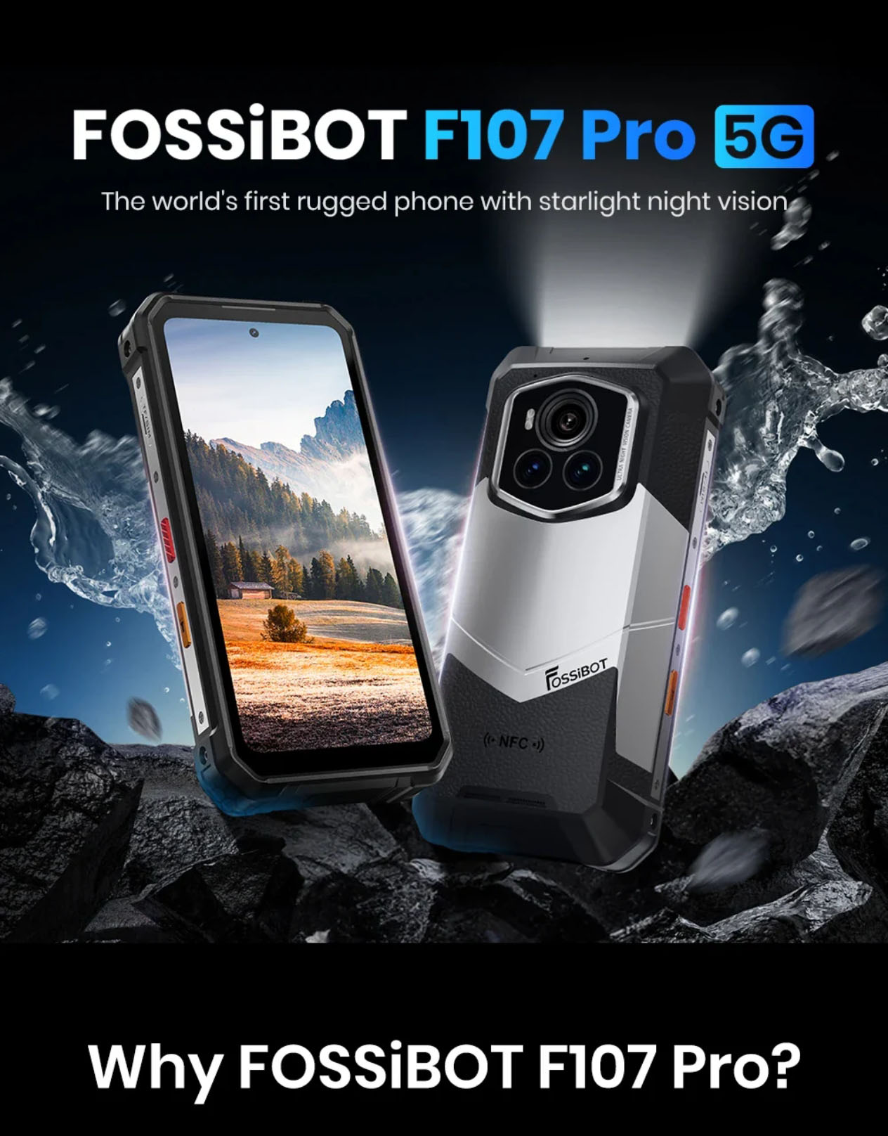 Starlight Night Vision Outdoor Smartphone FOSSiBOT F107 Pro