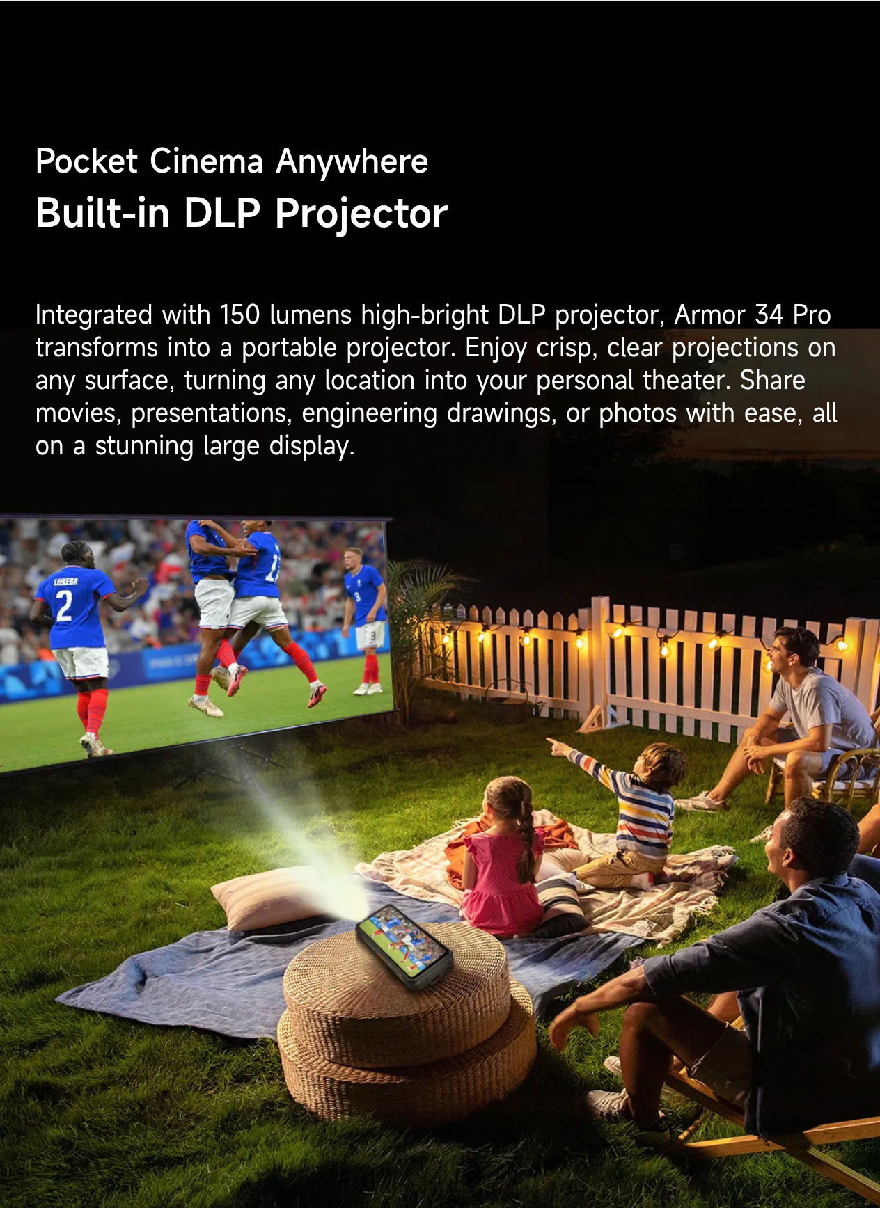 Projector Camping Light Outdoor Smartphone Ulefone Armor 34 Pro