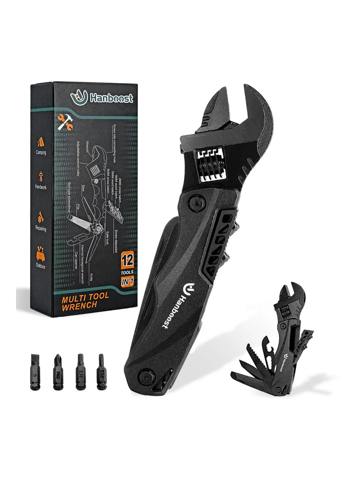 Hanboost 12 In 1 Multitool Wrench EDC Gadget for Outdoor Camping