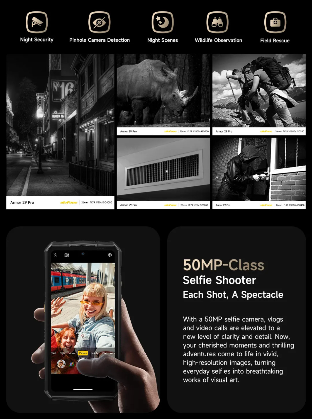 Thermal Imaging Camping Light Outdoor Smartphone Ulefone Armor 29 Pro