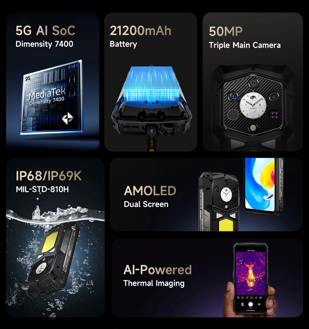 Thermal Imaging Camping Light Outdoor Smartphone Ulefone Armor 29 Pro