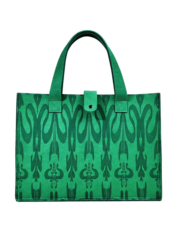 KUZNEY- silk Printed bags felt tote bag
