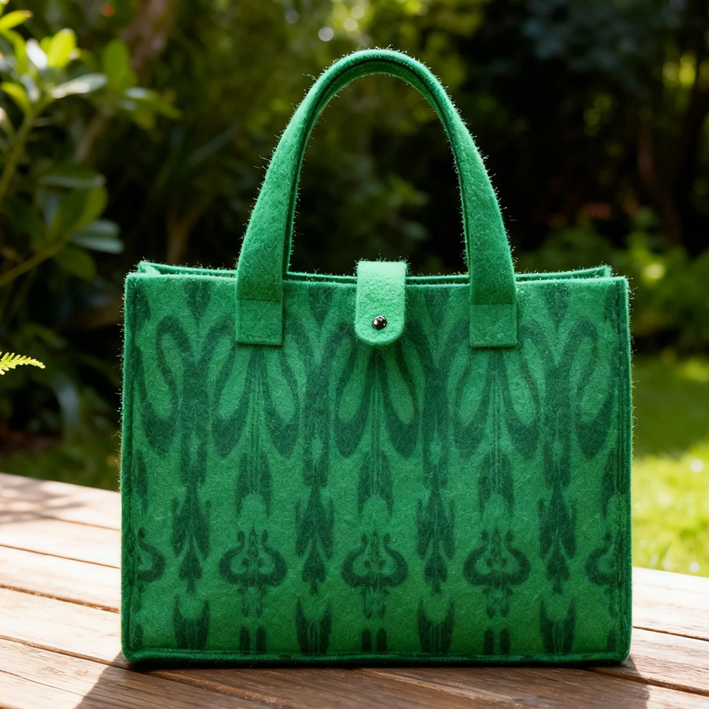 KUZNEY- silk Printed bags felt tote bag