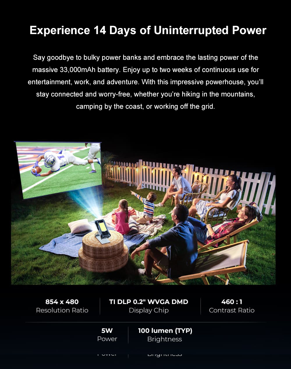 Projector Outdoor Mobile Phone Oukitel WP100 Titan