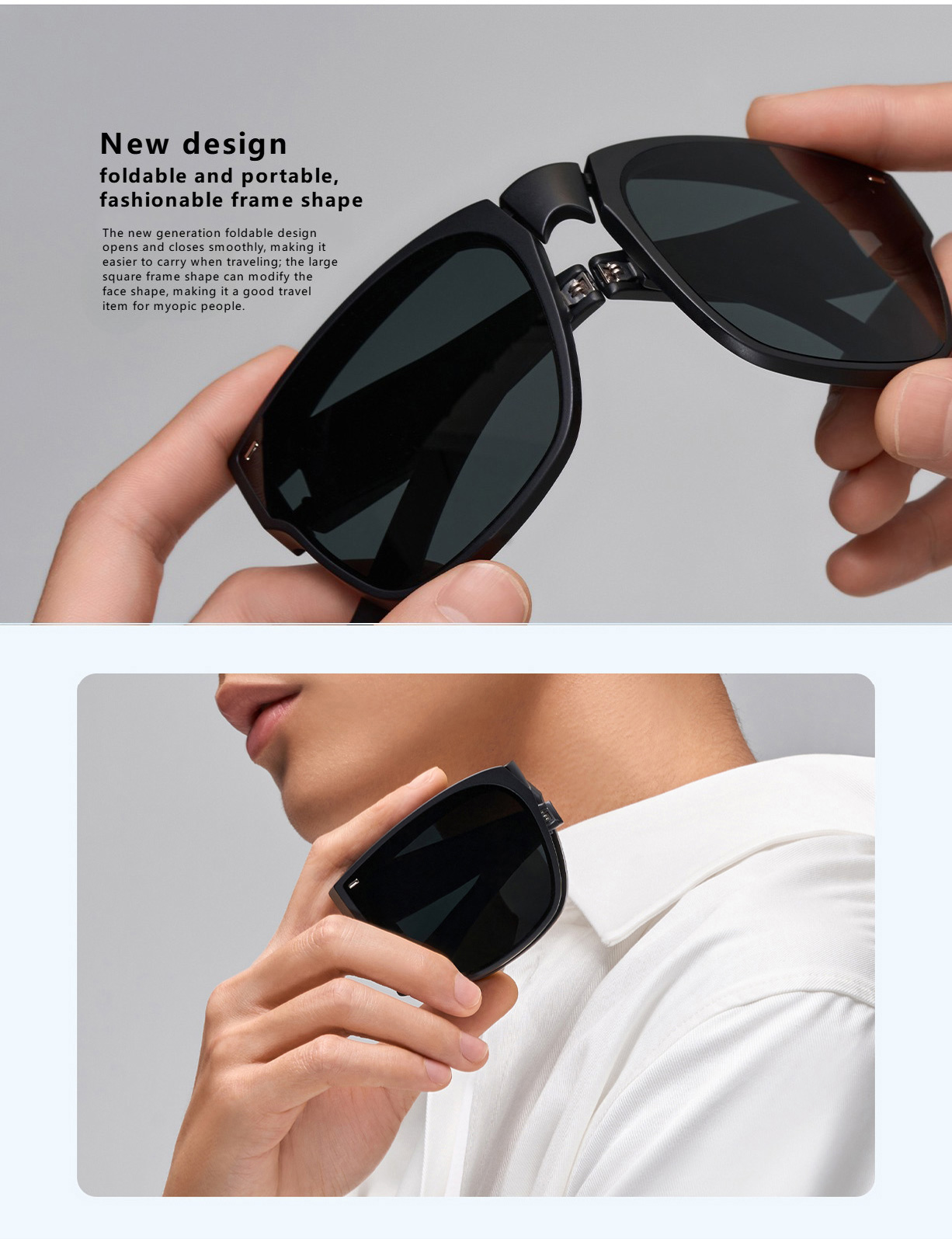 Folding polarized sunglasses
