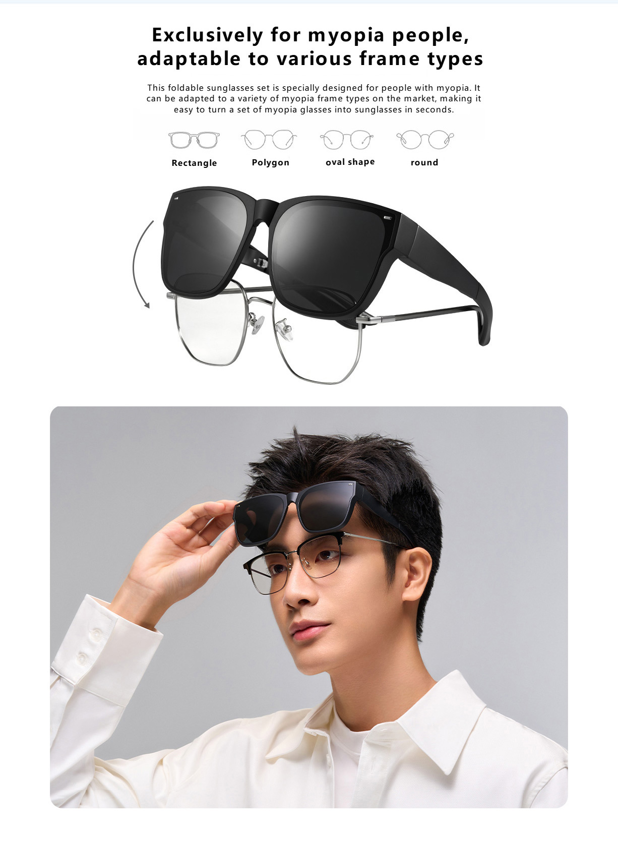 Folding polarized sunglasses