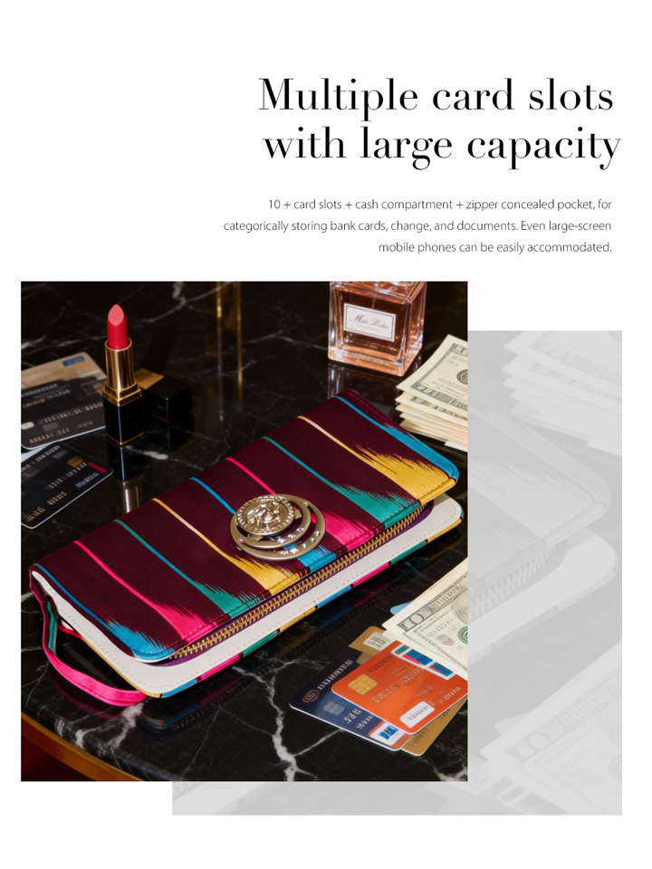 KUZNEY-Atlas Silk Made From Mulberry Silk,Hand-held Wallet