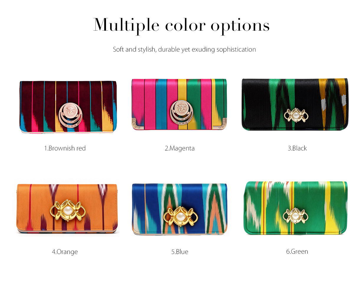 KUZNEY-Atlas Silk Made From Mulberry Silk,Hand-held Wallet