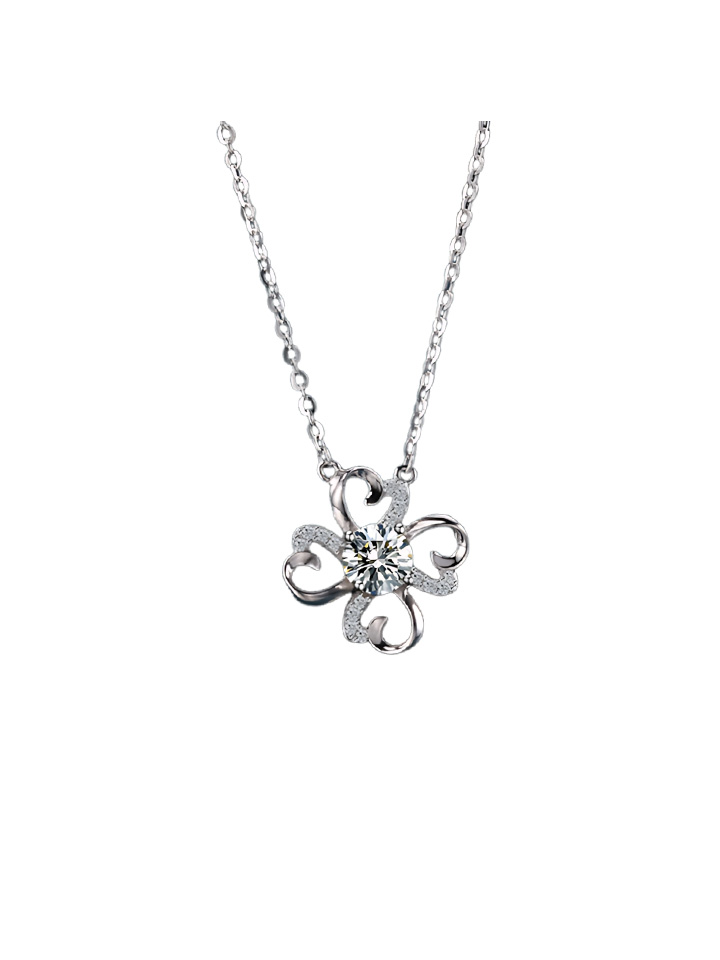 Sterling Silver 50-Point Moissanite Necklace