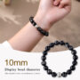 Natural Obsidian S999 Silver Lucky Beads Bracelet