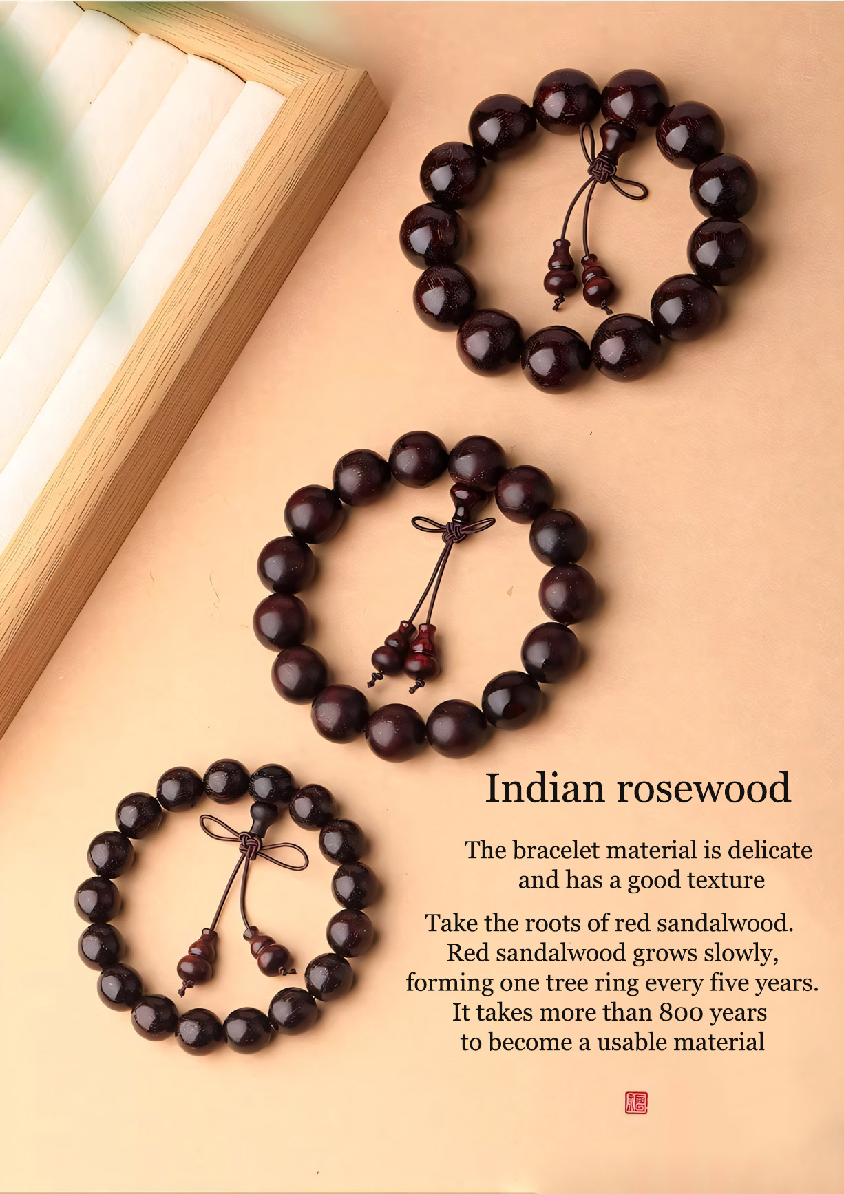 Indian Rosewood Bracelet/Buddhist prayer beads