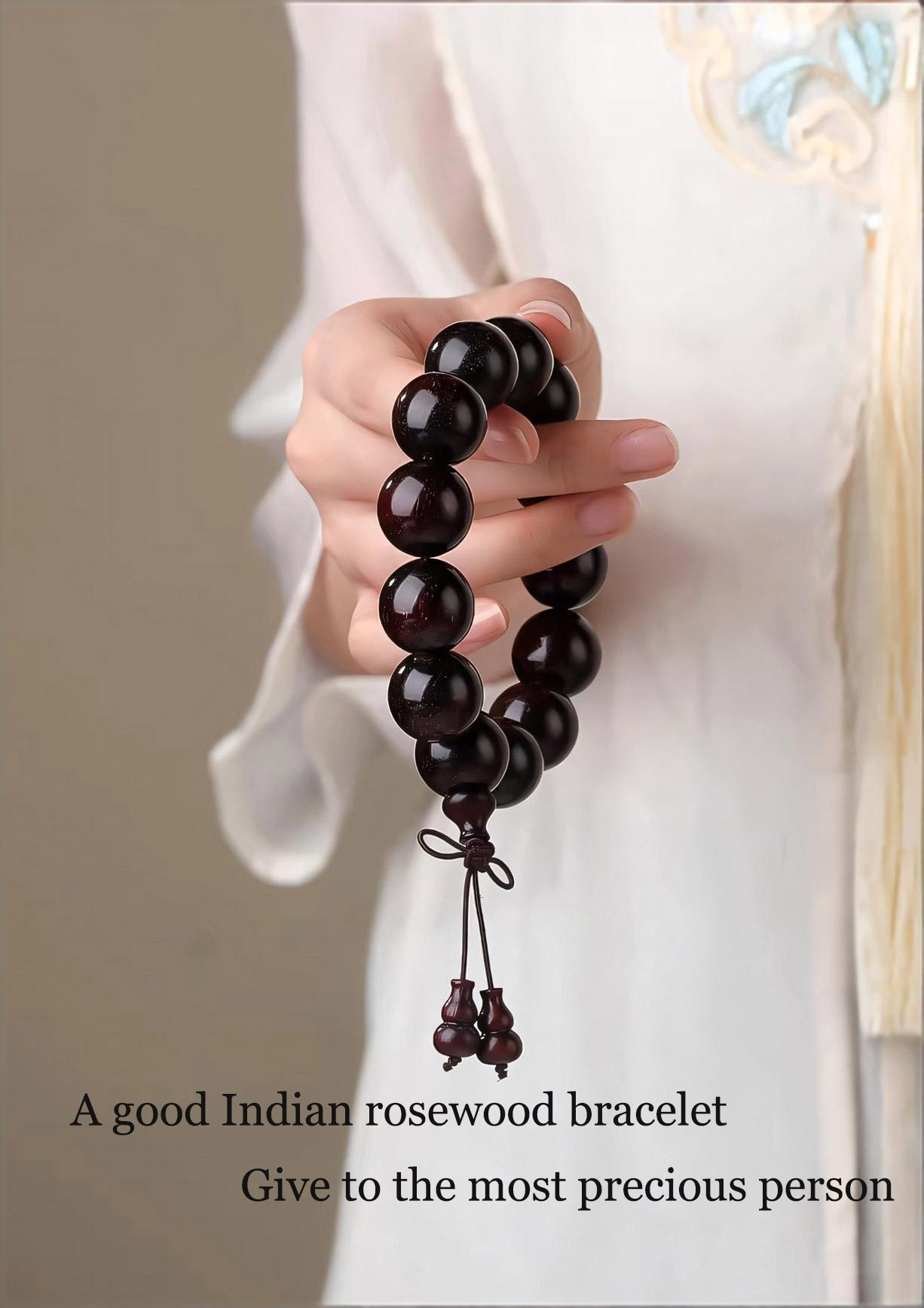 Indian Rosewood Bracelet/Buddhist prayer beads
