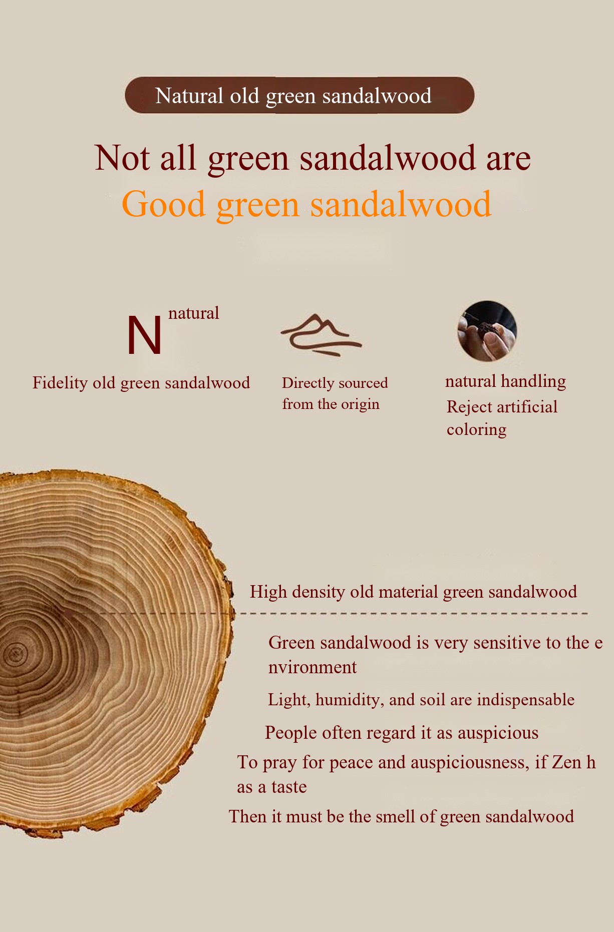 Green Sandalwood Bracelet/Wooden Bracelet Meditation Beads