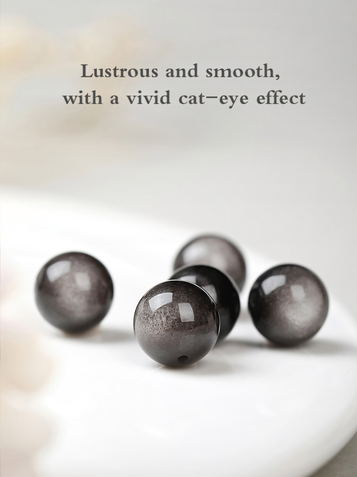 Natural Obsidian S999 Silver Lucky Beads Bracelet