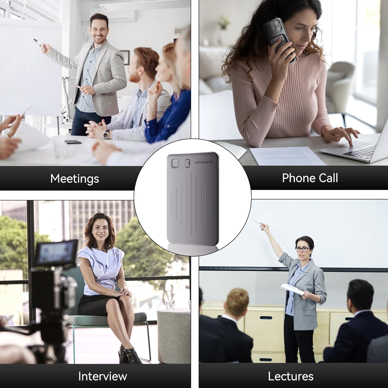 WaveNote AI Digital Recorder 36 Hours Of Continuous Recording Supports 112 Languages