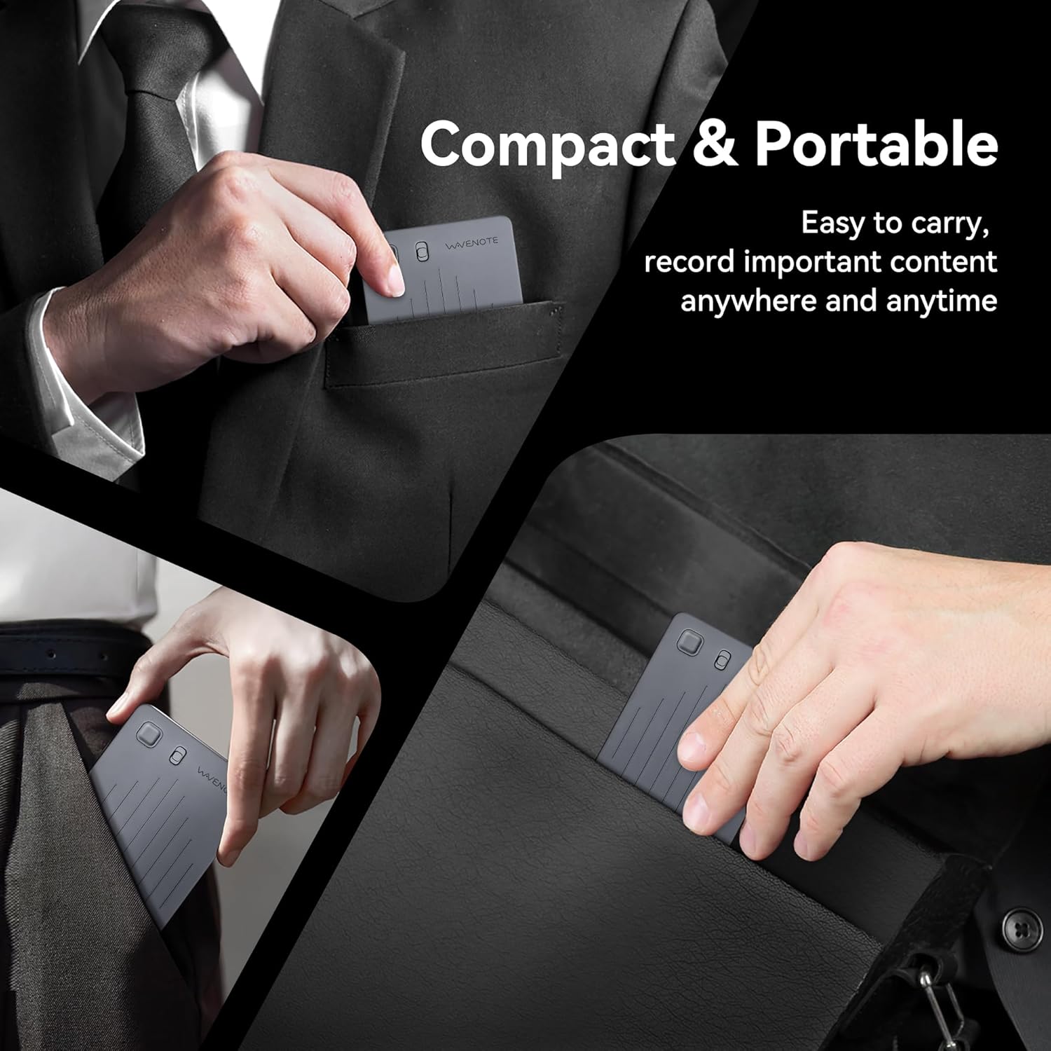 WaveNote AI Digital Recorder 36 Hours Of Continuous Recording Supports 112 Languages