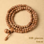 Meditation Prayer Beads Peach Wood Bracelet