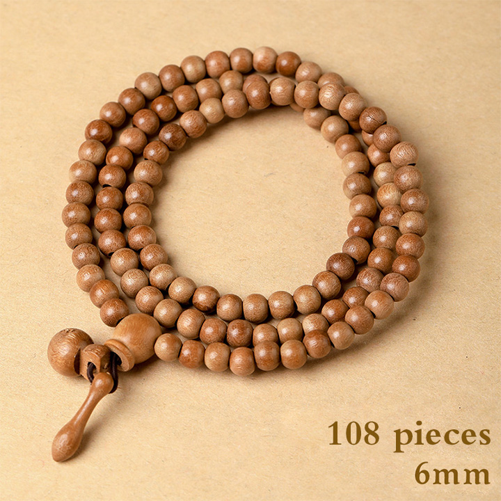Meditation Prayer Beads Peach Wood Bracelet