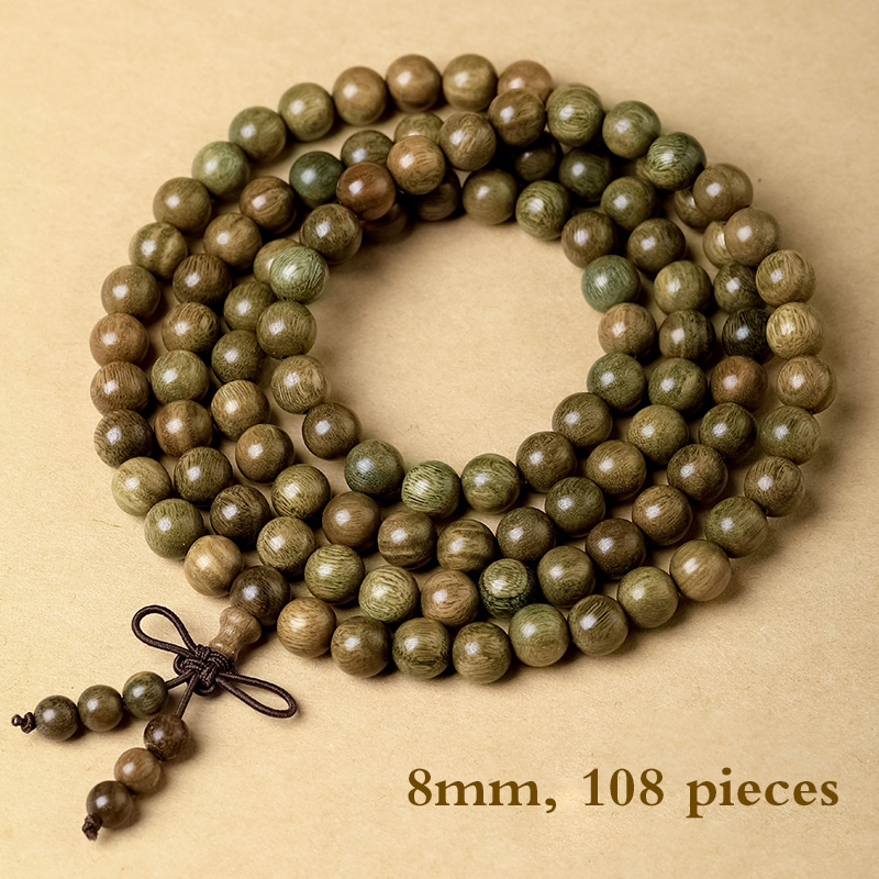 Green Sandalwood Bracelet/Wooden Bracelet Meditation Beads