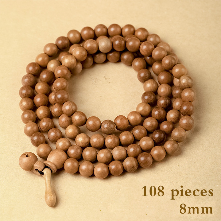 Meditation Prayer Beads Peach Wood Bracelet