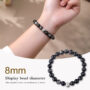 Natural Obsidian S999 Silver Lucky Beads Bracelet
