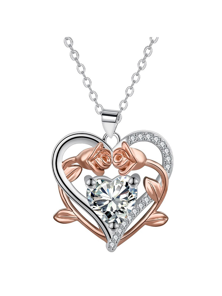 Heart-Shaped Rose Necklace