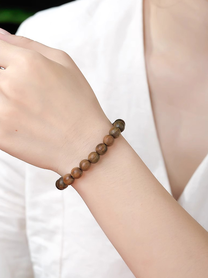 Green Sandalwood Bracelet/Wooden Bracelet Meditation Beads