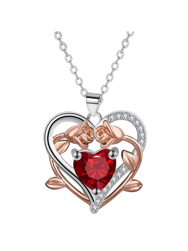 Heart-Shaped Rose Necklace