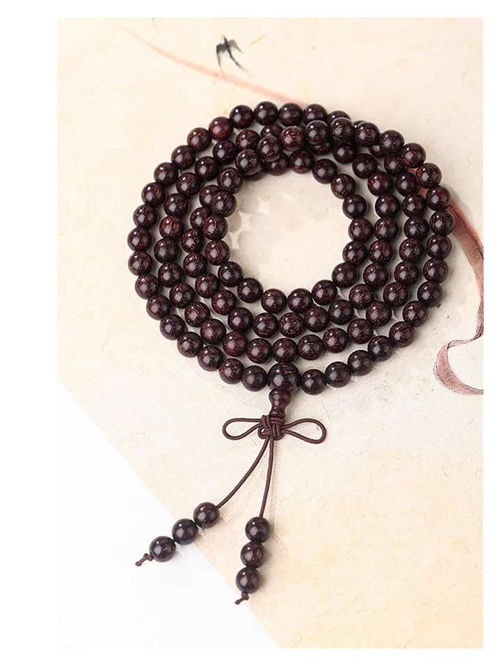 Indian Small Leaf Rosewood Bracelet Buddhist Beads And Prayer Beads Bracelet