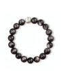 Natural Obsidian S999 Silver Lucky Beads Bracelet