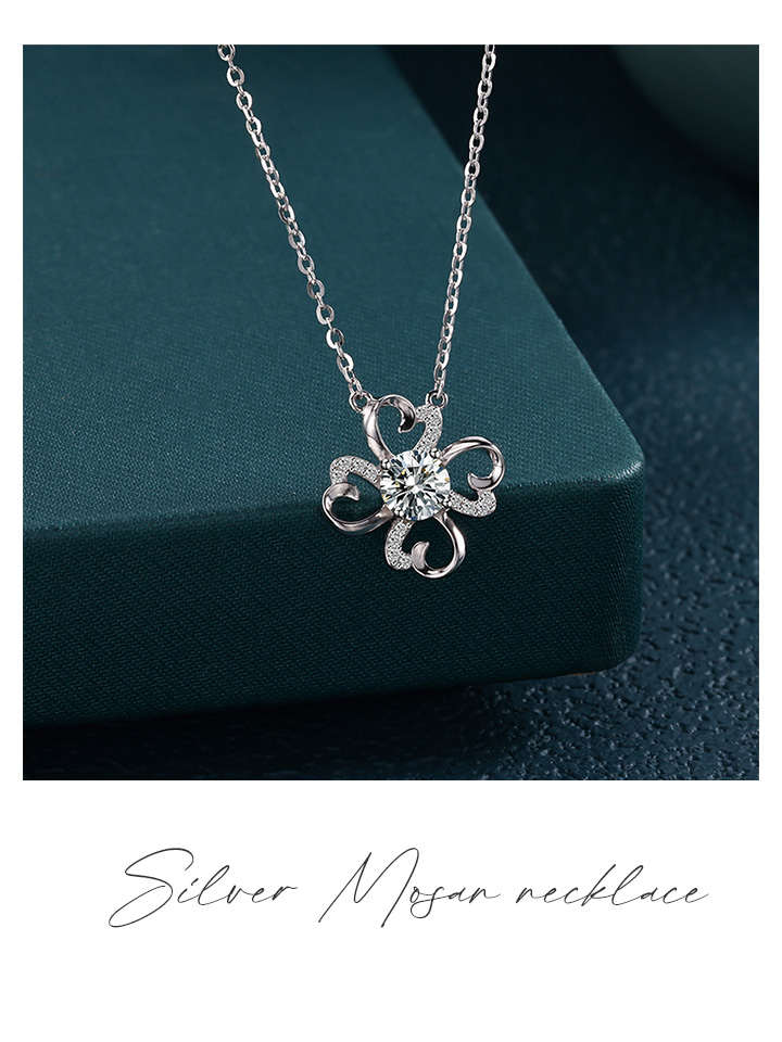 Sterling Silver 50-Point Moissanite Necklace