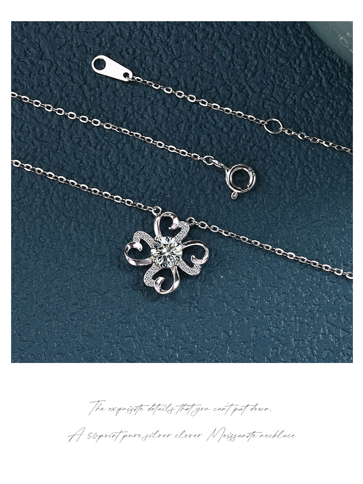 Sterling Silver 50-Point Moissanite Necklace