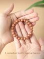 Meditation Prayer Beads Peach Wood Bracelet