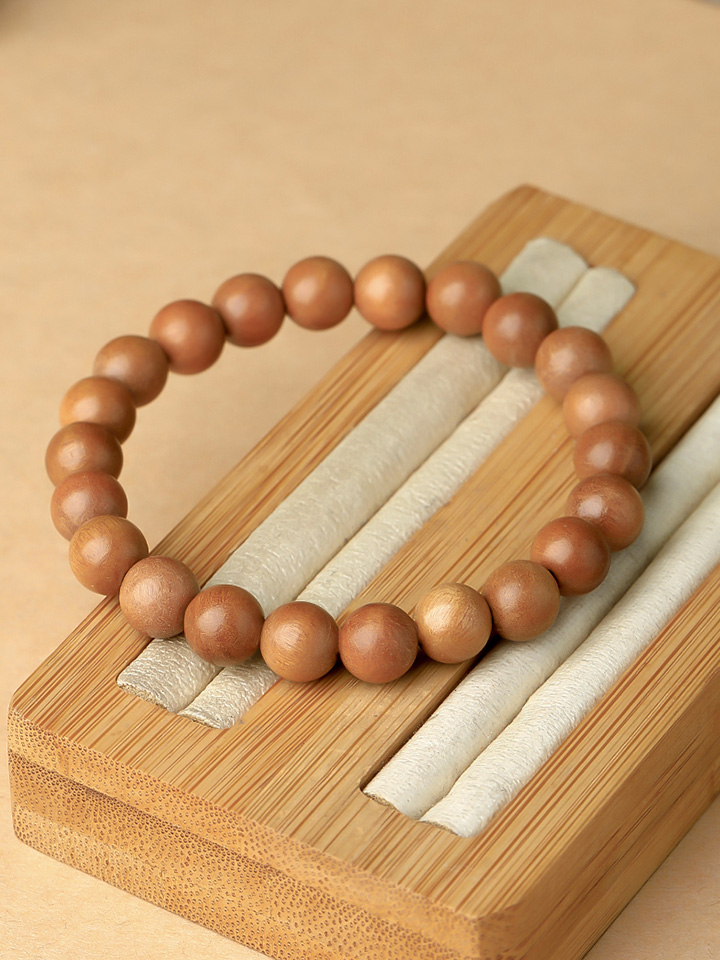 Meditation Prayer Beads Peach Wood Bracelet