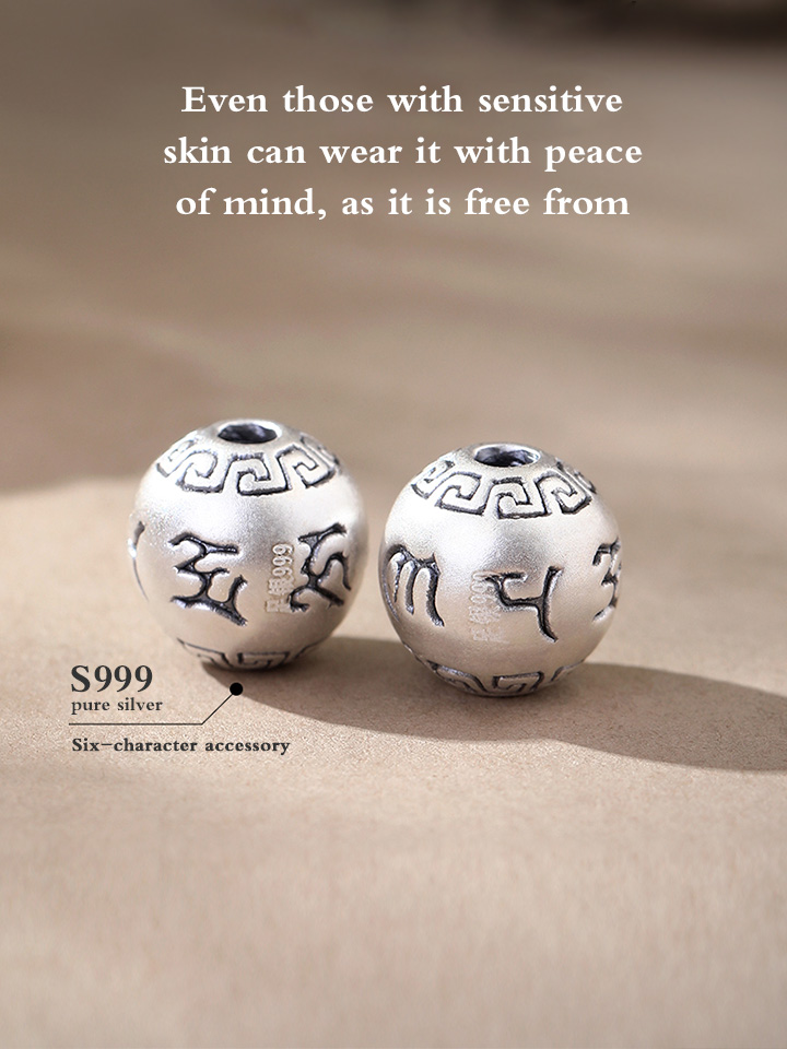 Natural Obsidian S999 Silver Lucky Beads Bracelet