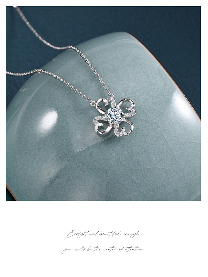 Sterling Silver 50-Point Moissanite Necklace