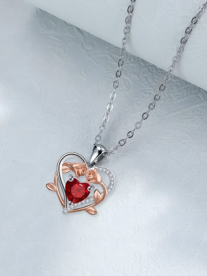Heart-Shaped Rose Necklace