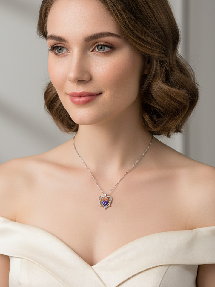 Heart-Shaped Rose Necklace