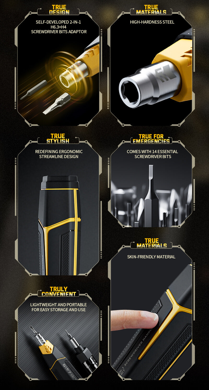 Hanboost 16 In 1 Manual Magnetic Precision Screwdriver Set with 14 Buits