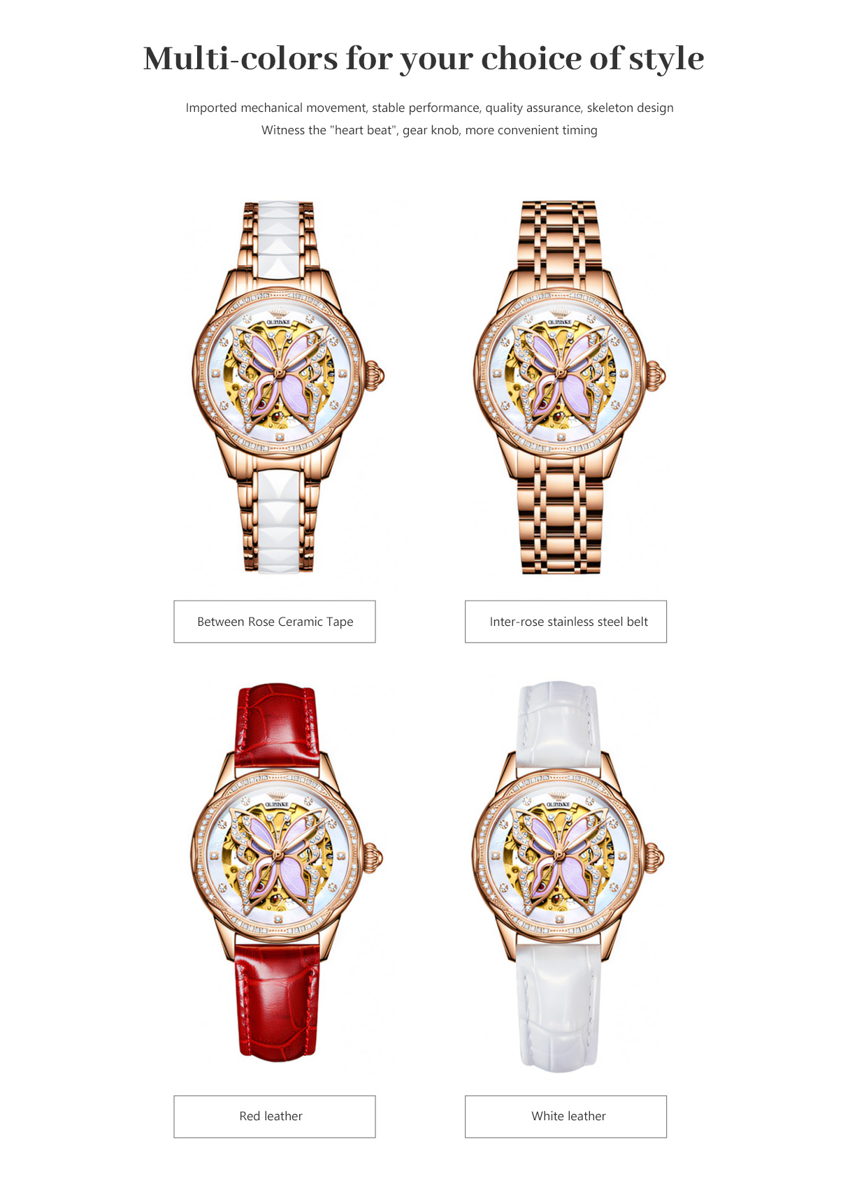 Skeletonized Waterproof Diamond-Set Mechanical Watch