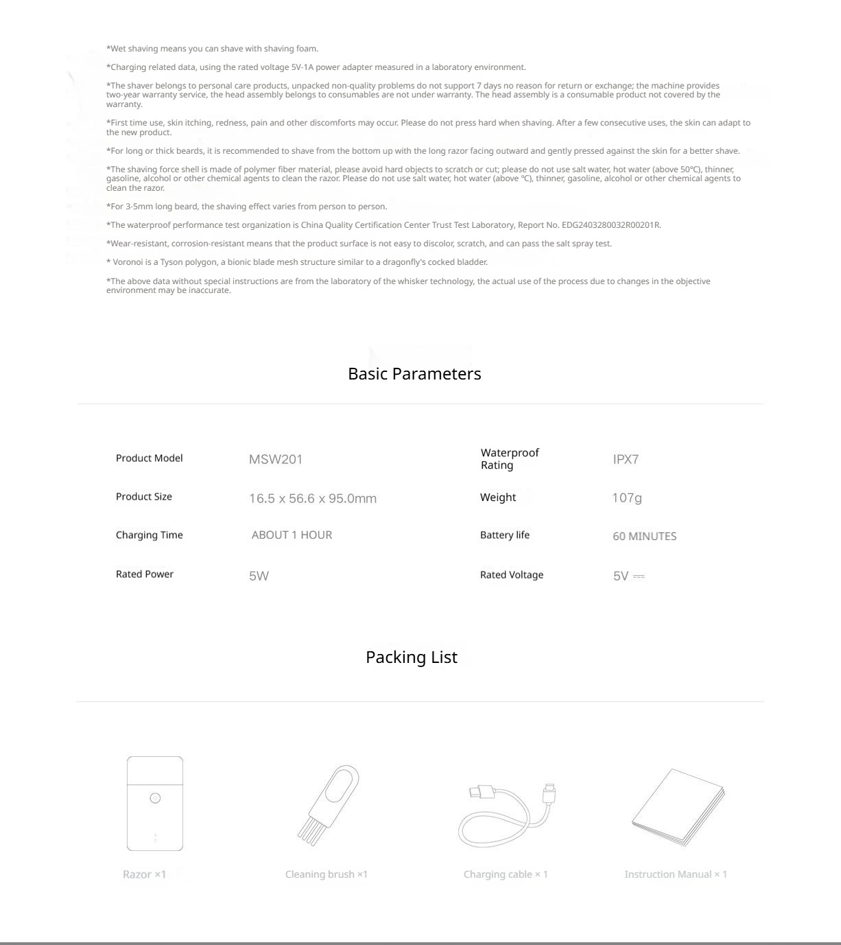 Mijia Electric Shaver  Reciprocating Dual Blades