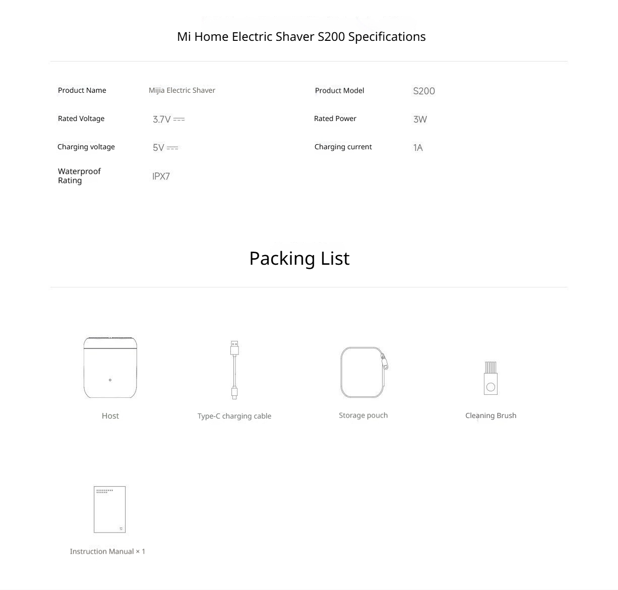 Mijia electric shaver S200