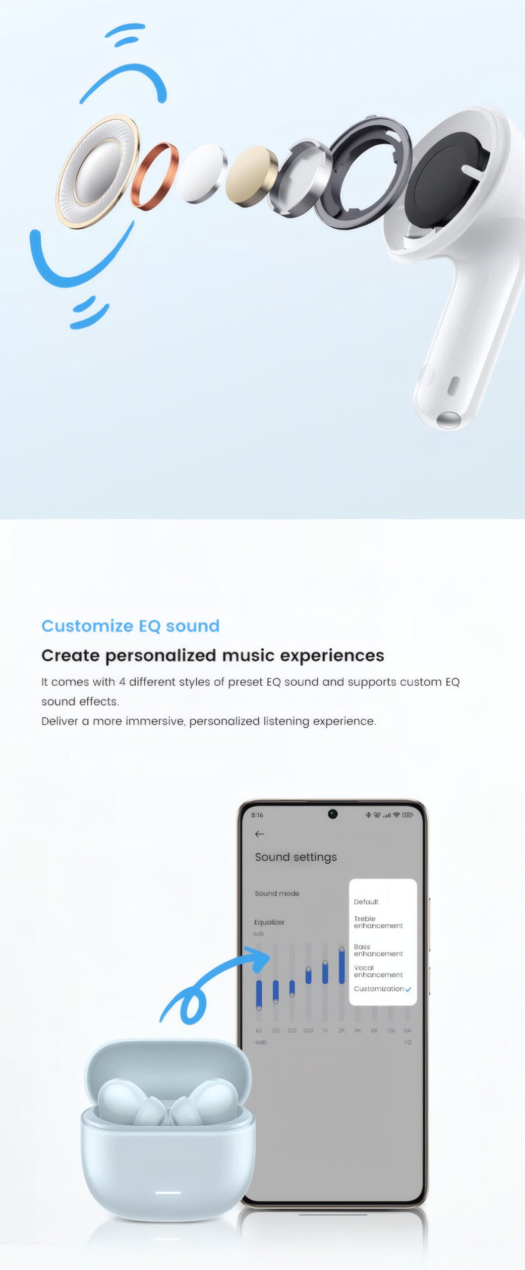Redmi Buds 6 Youth Edition Deep Active Noise Cancellation Enjoyultra-clear Sound Quality