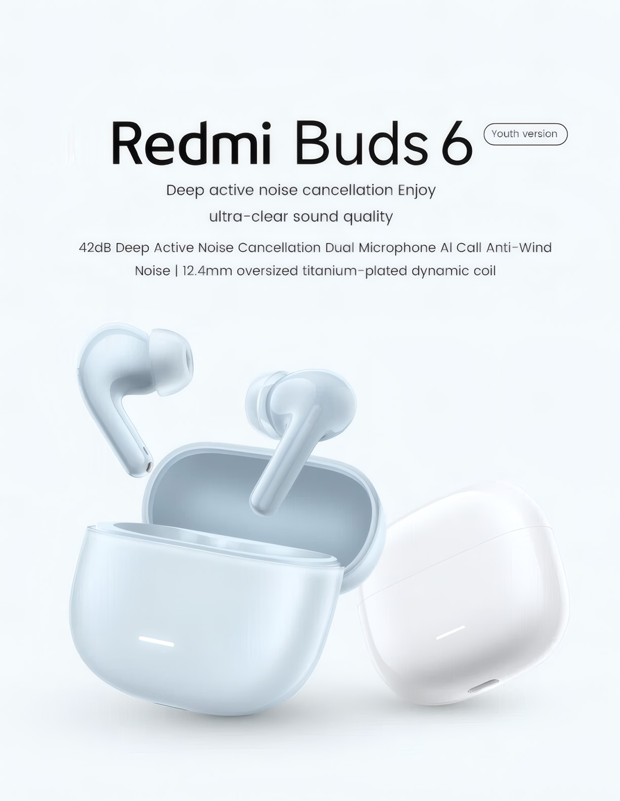 Redmi Buds 6 Youth Edition Deep Active Noise Cancellation Enjoyultra-clear Sound Quality