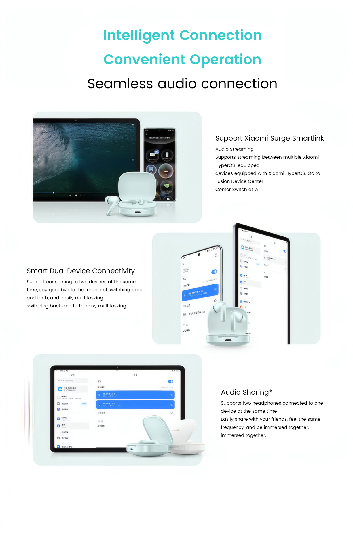 Redmi Buds 6 Transparent Sound Quality Deep Space Noise Reduction
